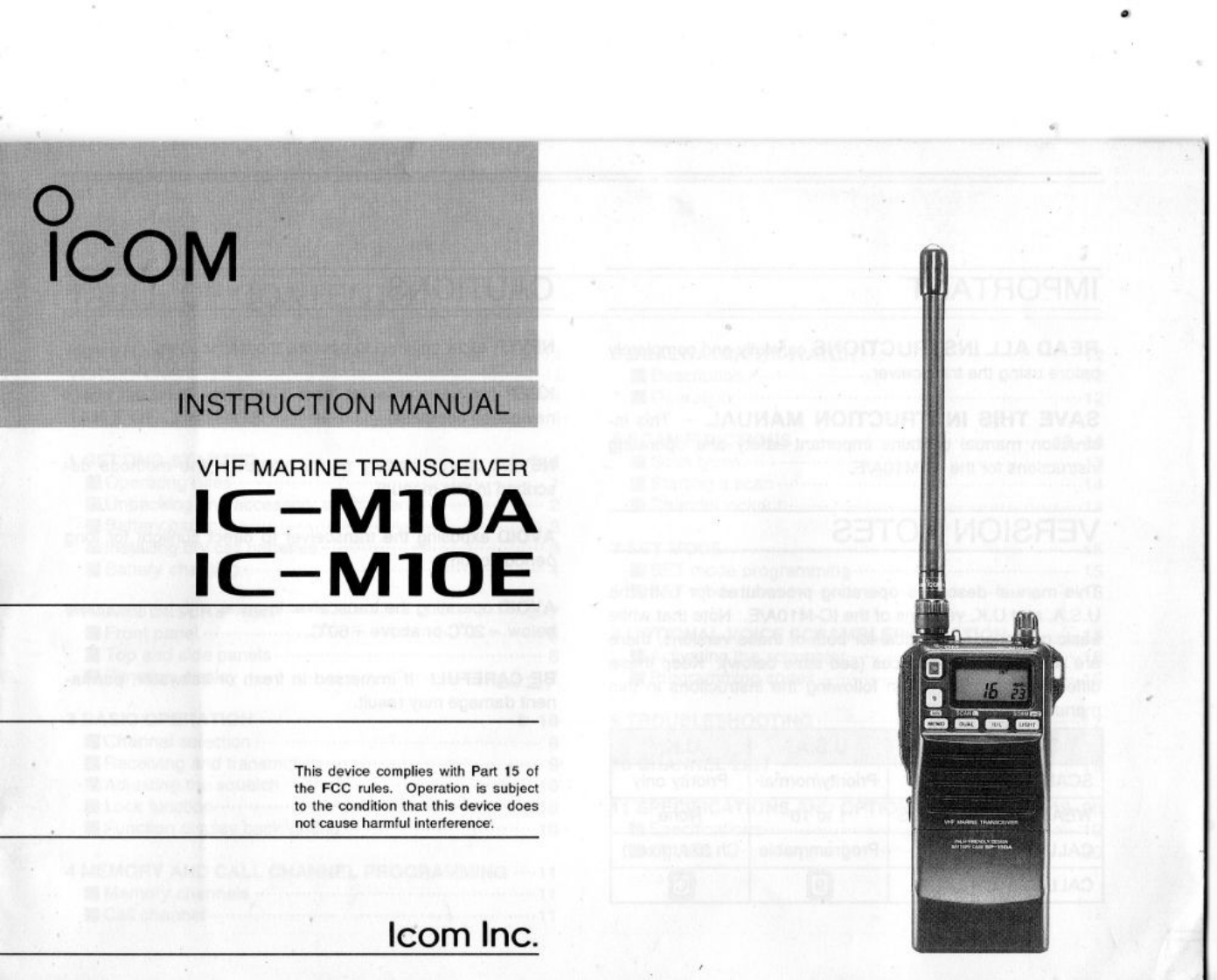 IC-M10A-M10E-Instruction-manual操作说明书手册