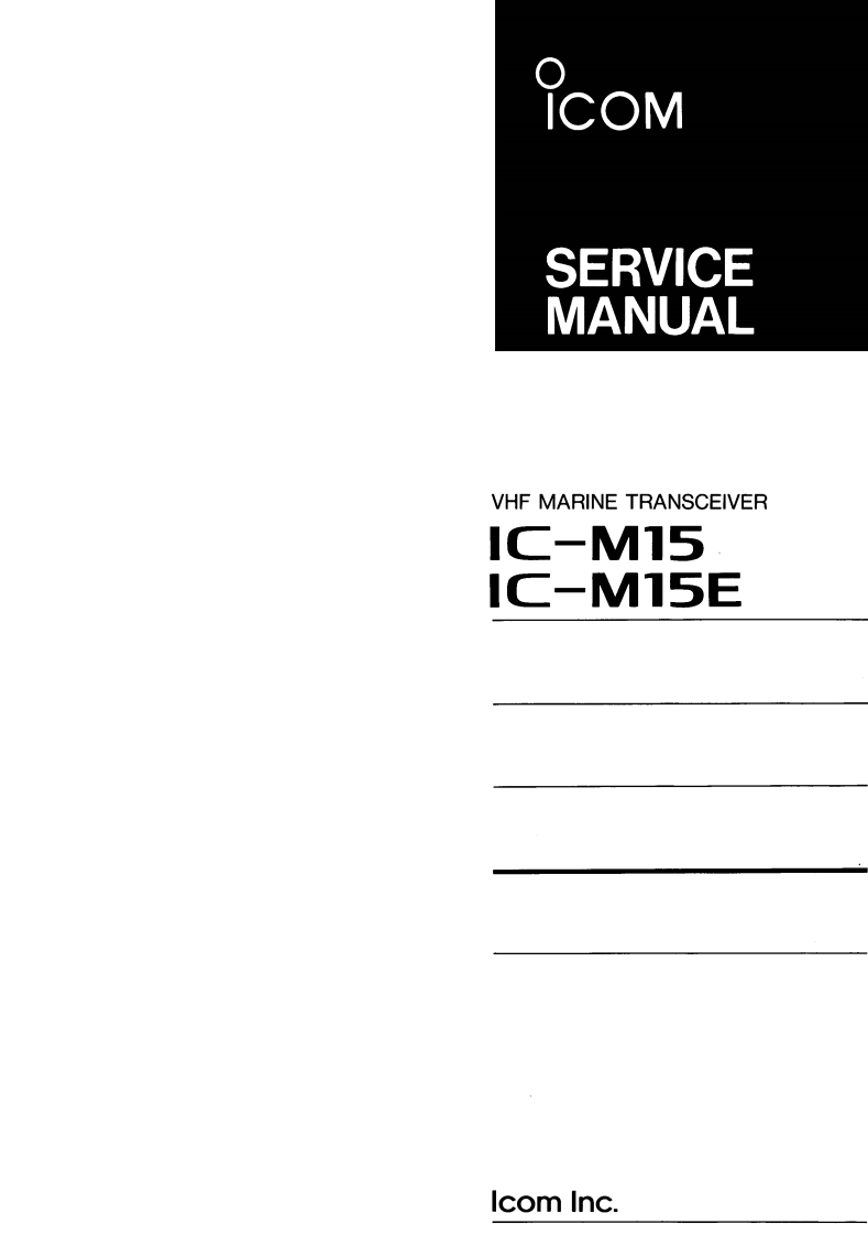 IC-M15-Service-manual维修手册含电器原理图