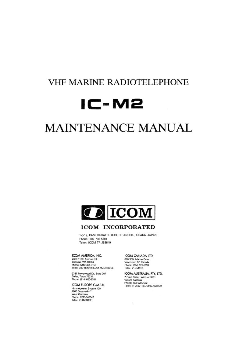 IC-M2-Maintenance-manual操作说明书手册