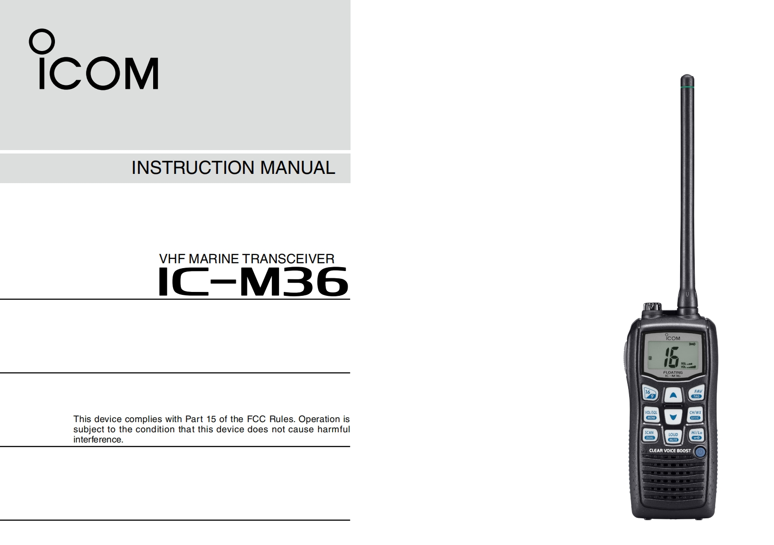 IC-M36-Instruction-manual操作说明书手册