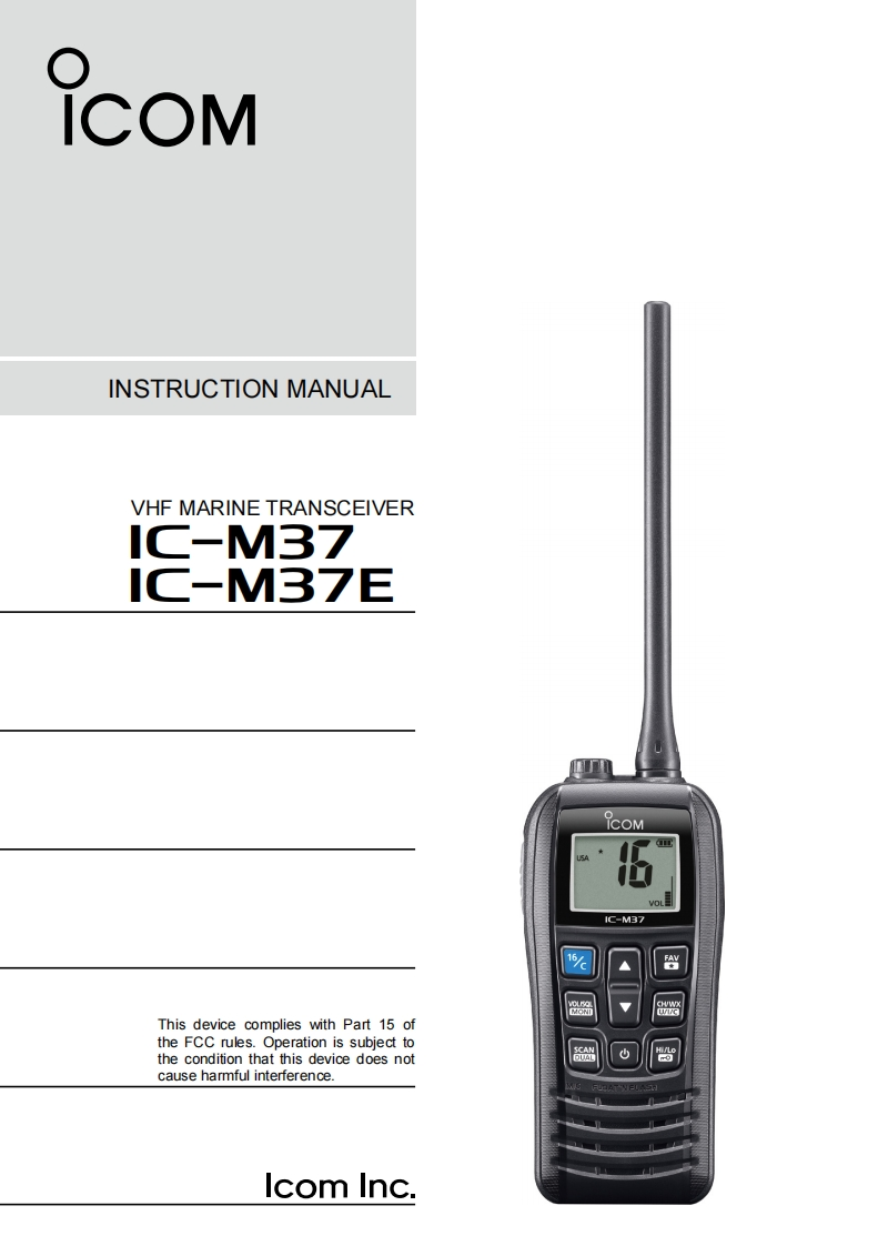 IC-M37-Instruction-manual操作说明书手册