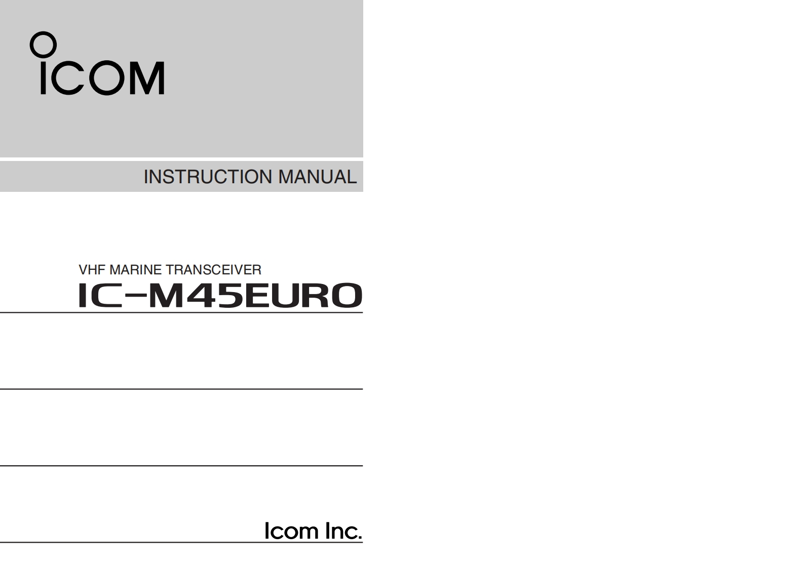IC-M45EURO_Manual操作说明书手册