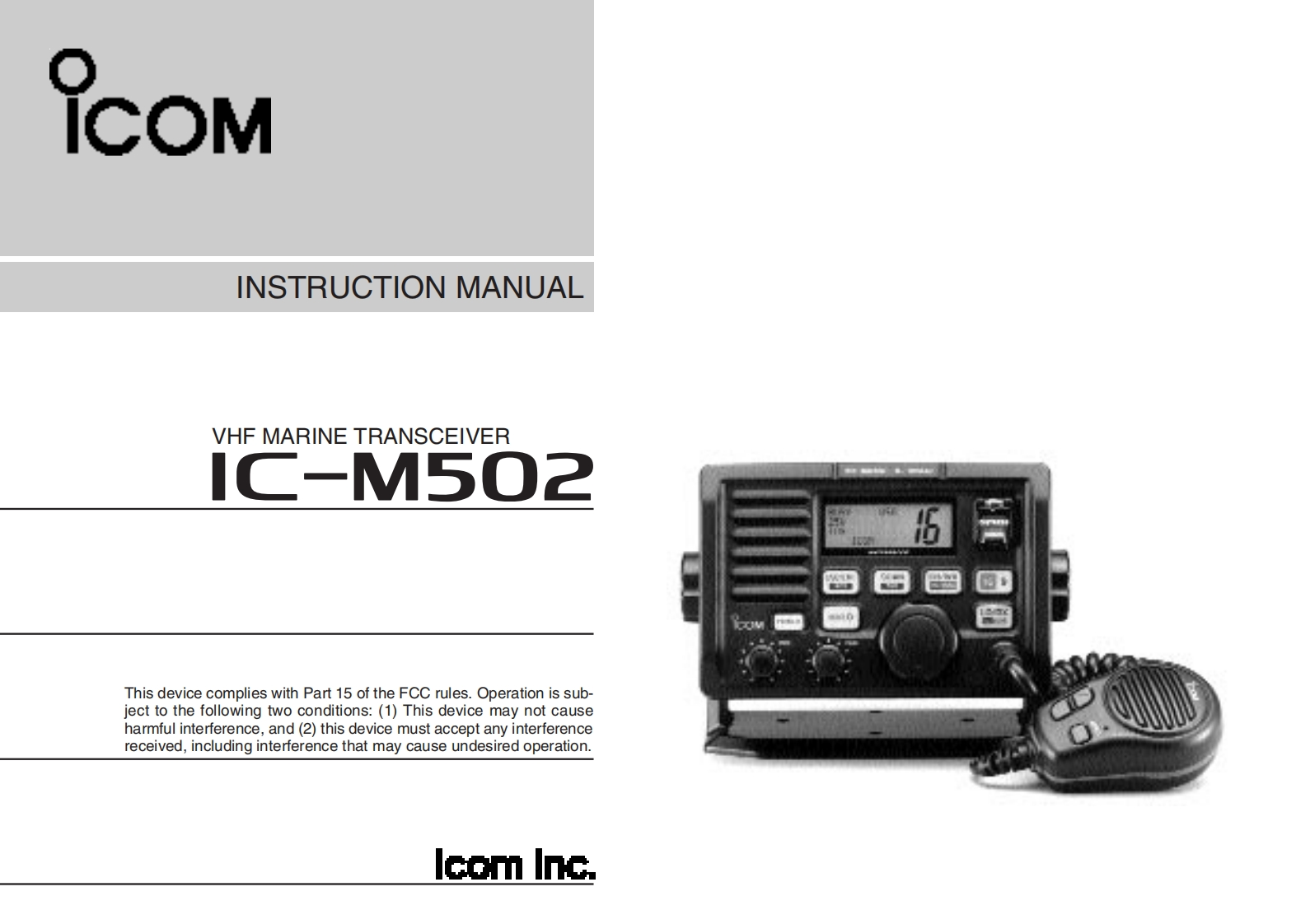 IC-M502_Manual操作说明书手册