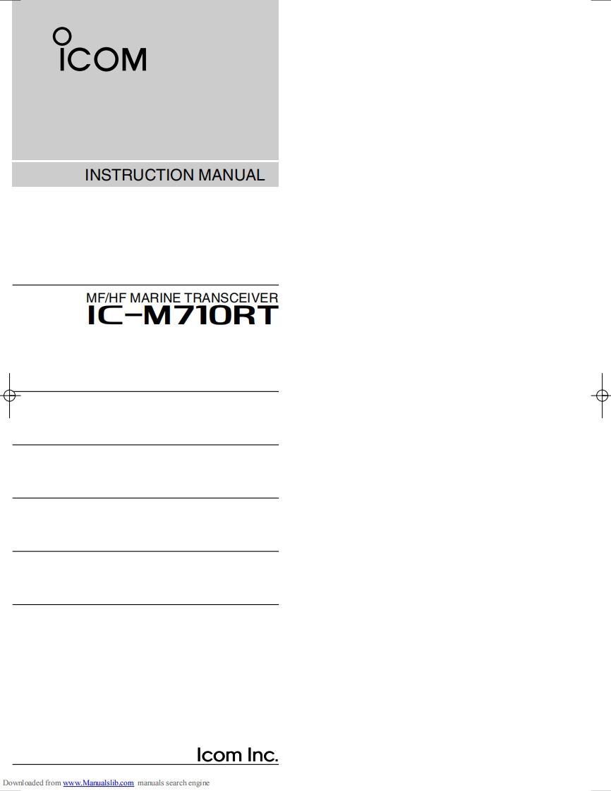 IC-M710RT_Manual操作说明书手册