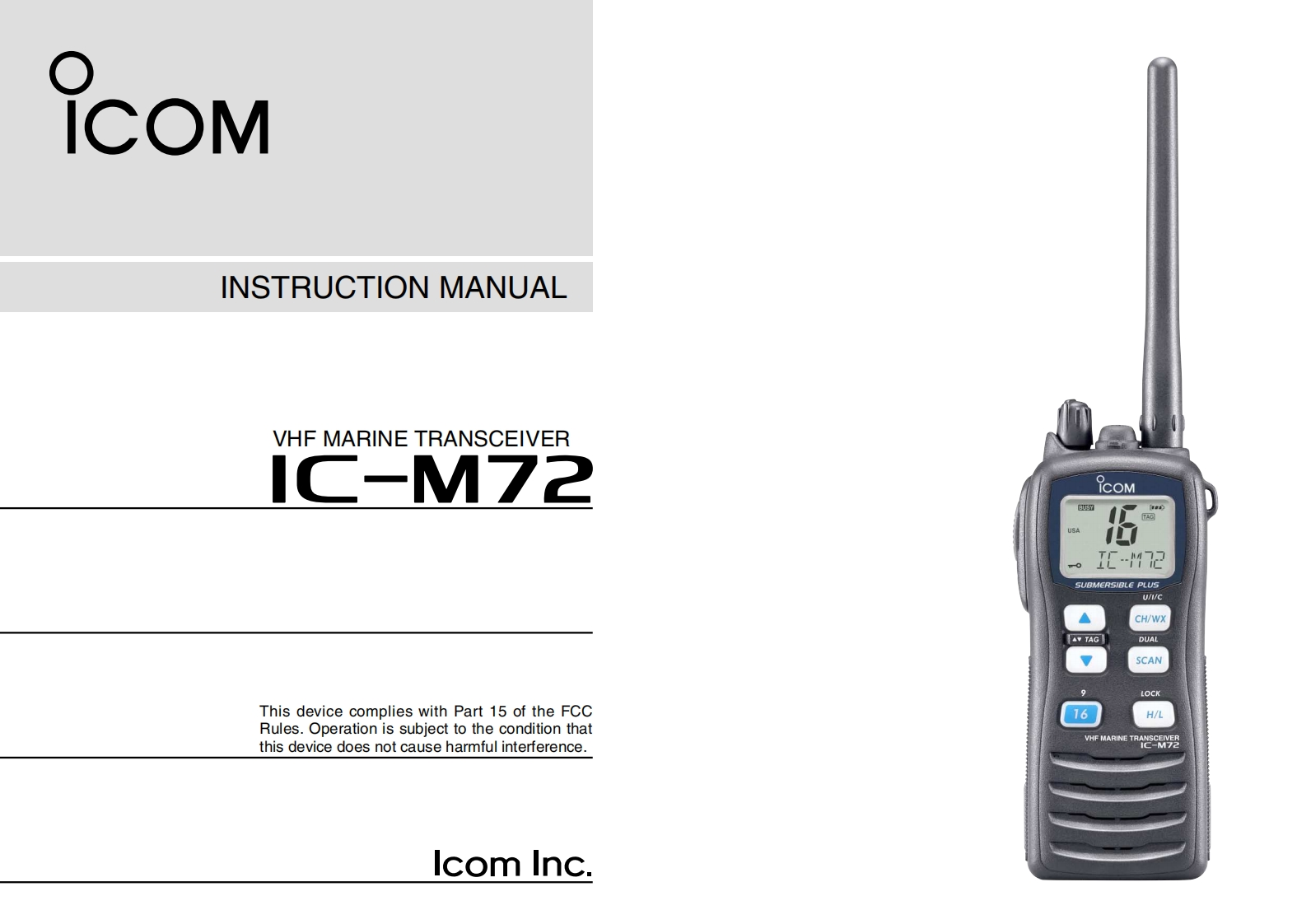 IC-M72_Manual操作说明书手册