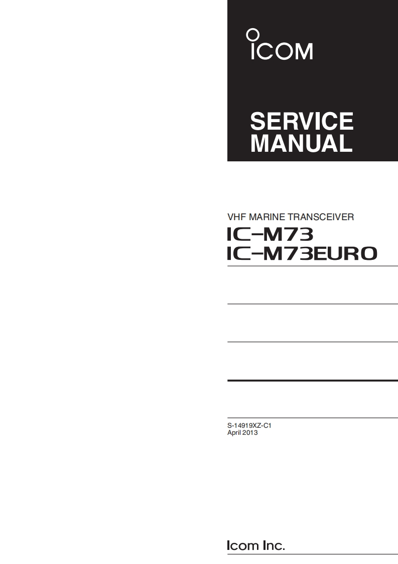 IC-M73-Service-manual维修手册含电器原理图