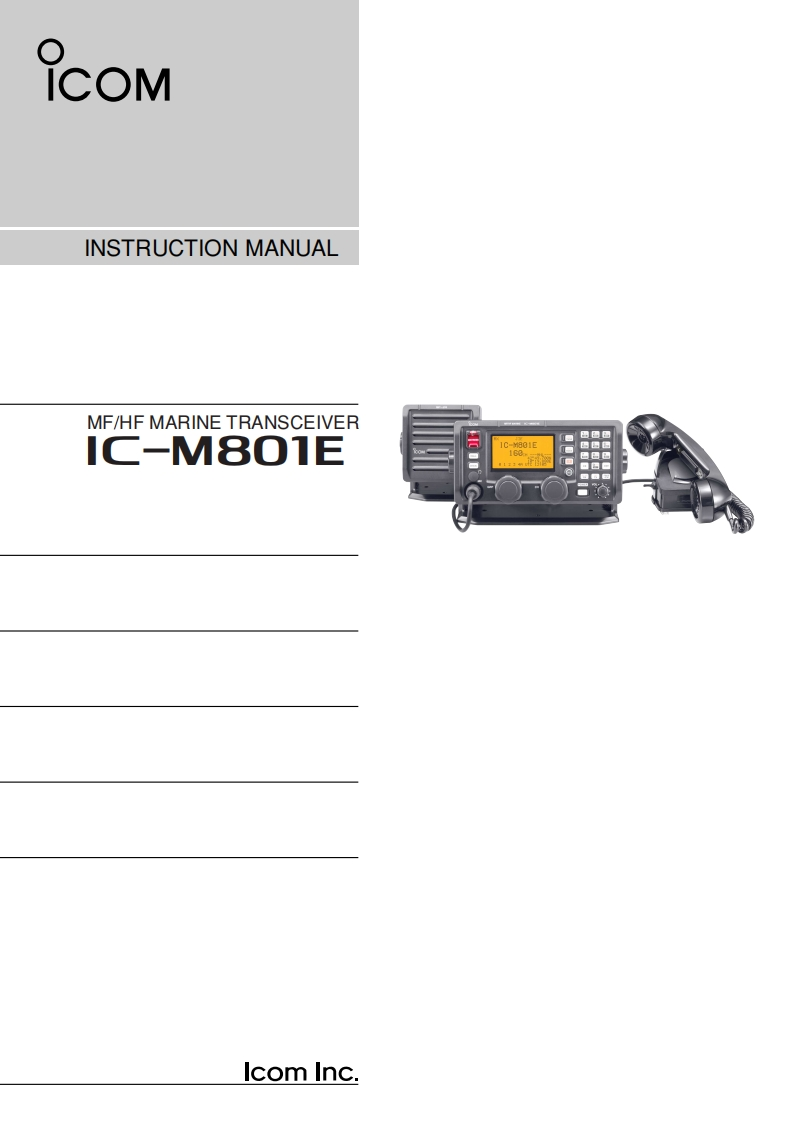 IC-M801E_Manual操作说明书手册