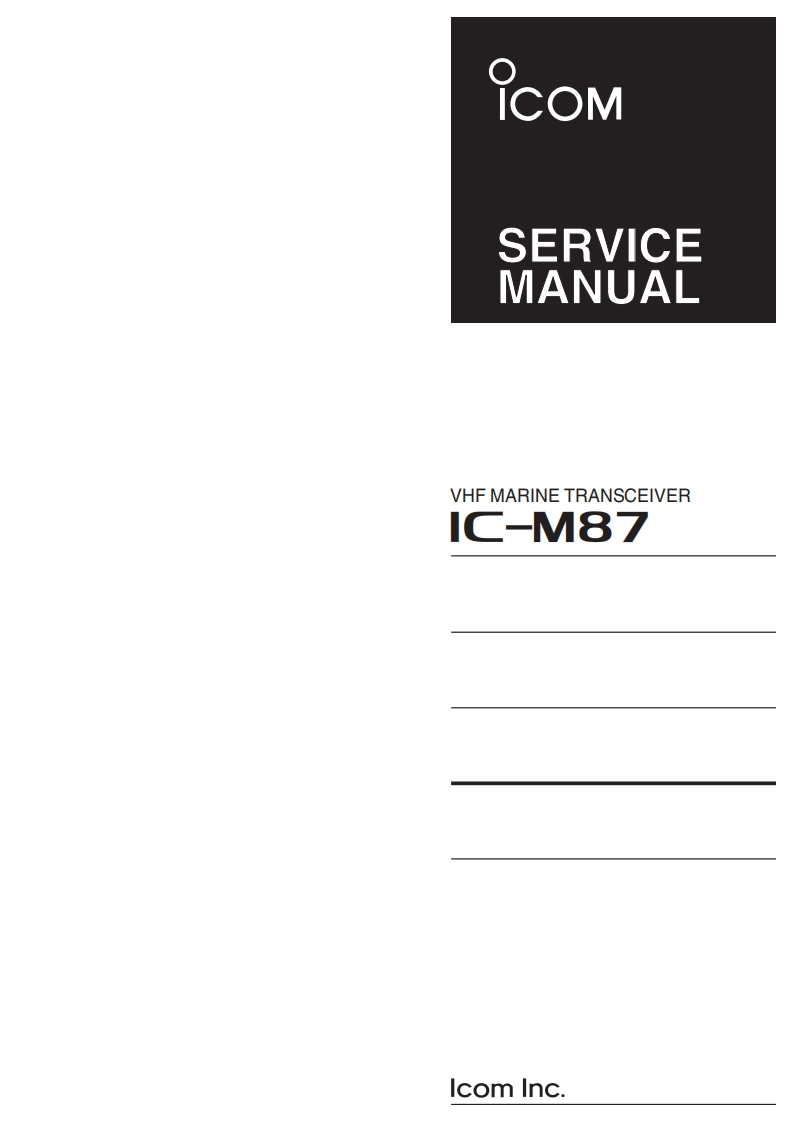 IC-M87-Service-manual维修手册含电器原理图