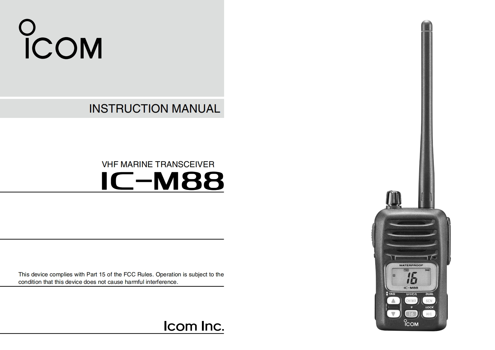 IC-M88-Instruction-manual操作说明书手册
