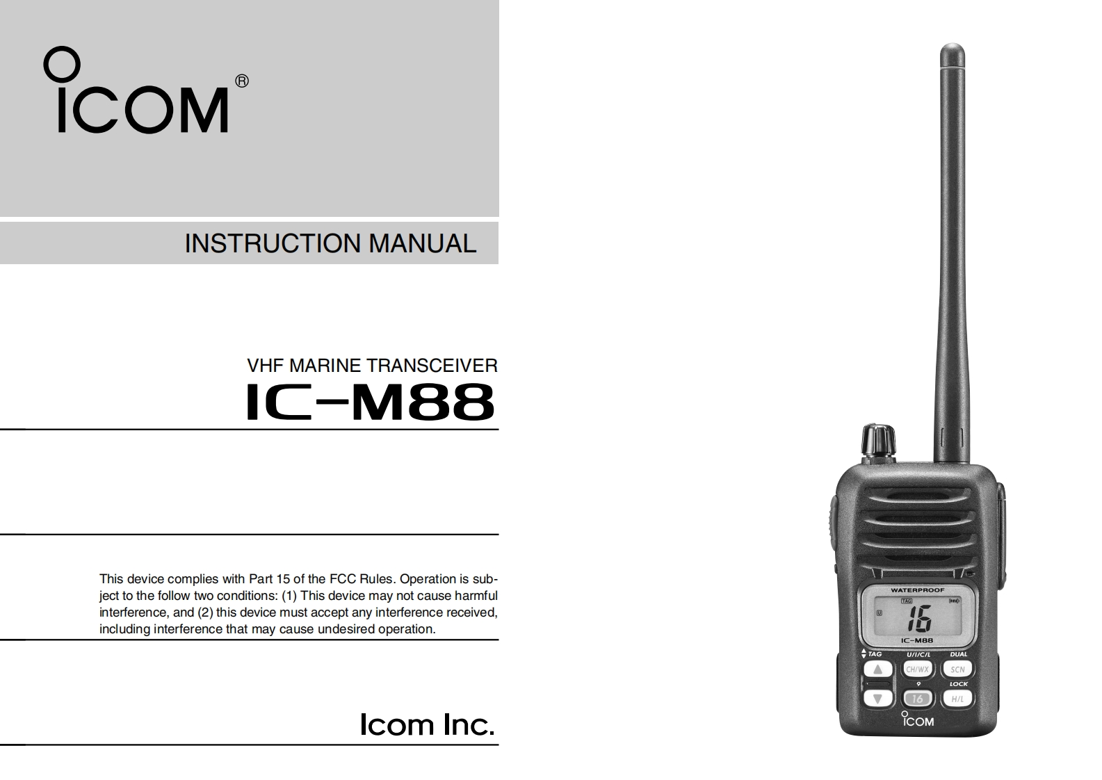 IC-M88_Manual操作说明书手册
