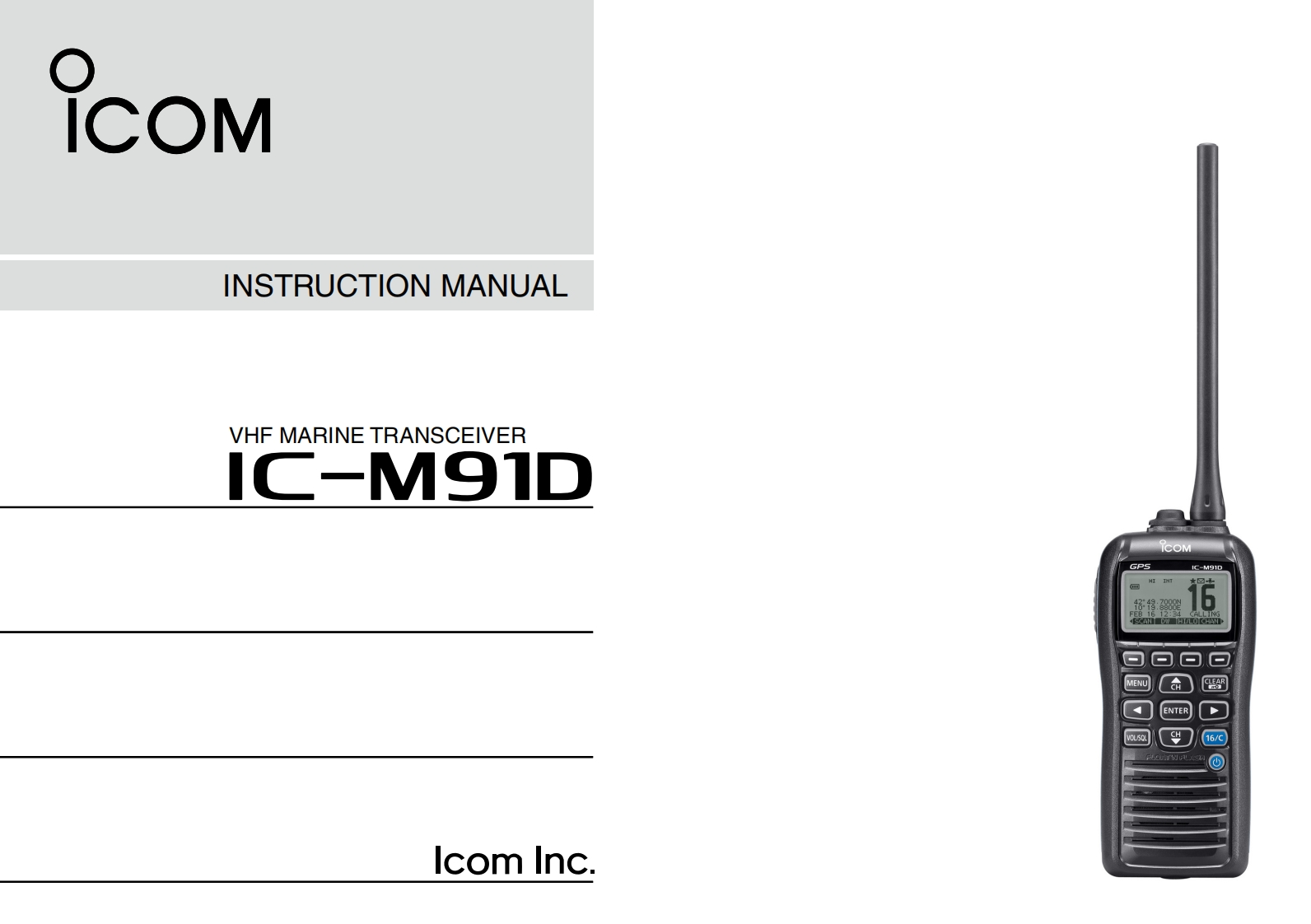 IC-M91D-Instruction-manual操作说明书手册