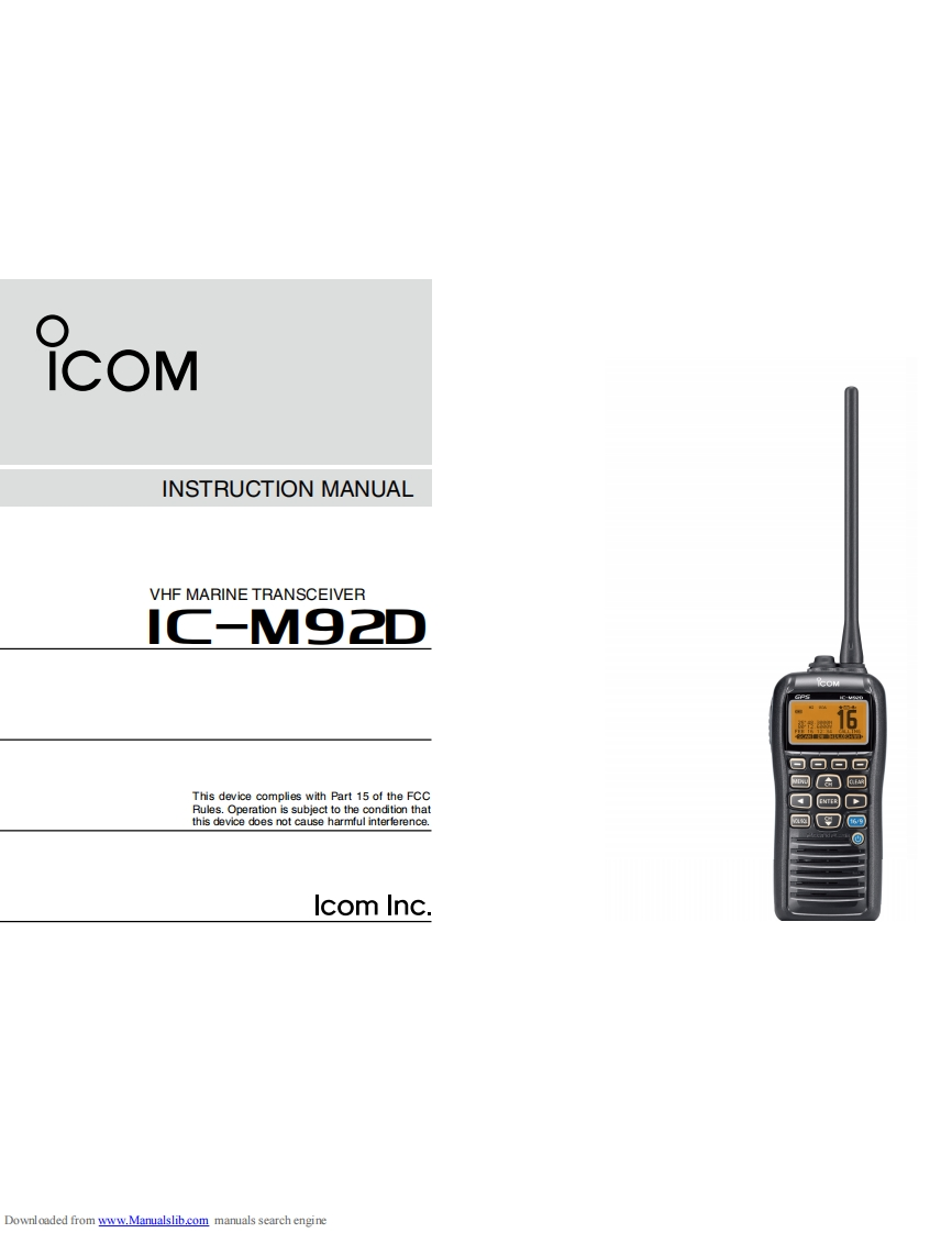 IC-M92D-Instruction-manual操作说明书手册
