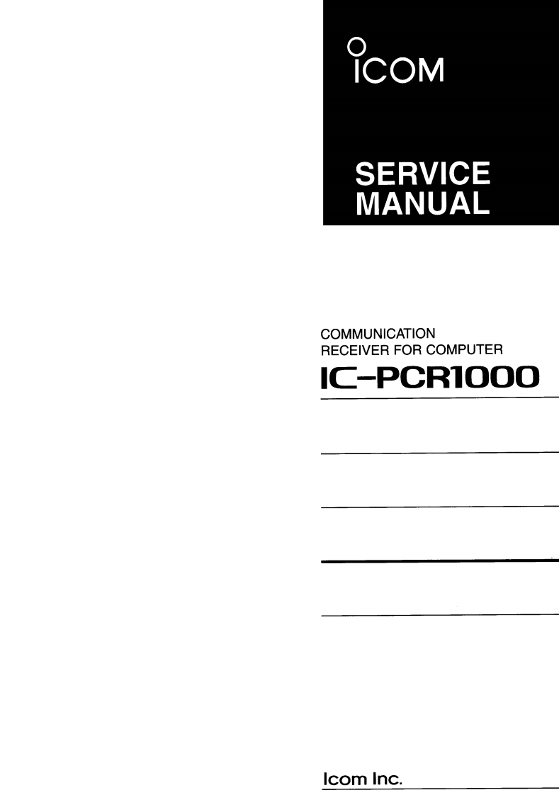 IC-PCR1000_Service_Manual维修手册含电器原理图