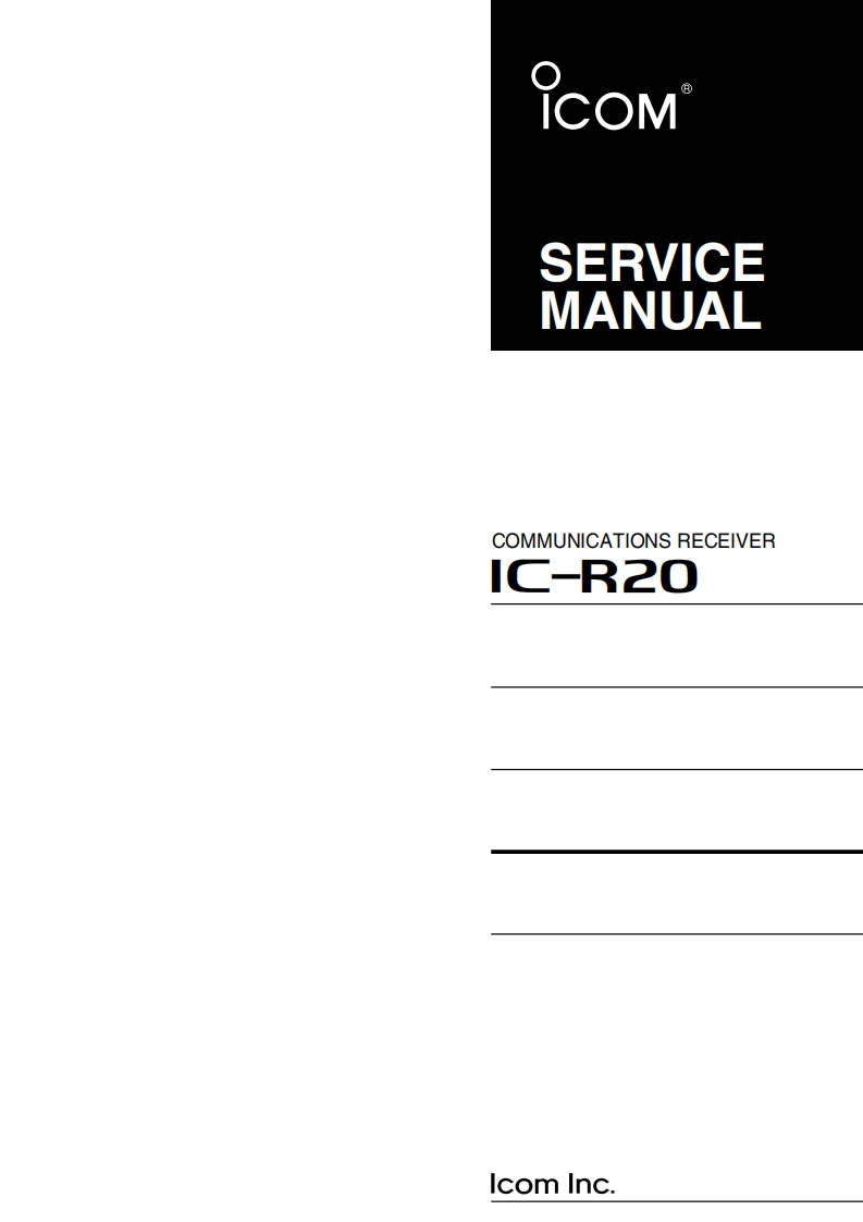IC-R20_Service_Manual维修手册含电器原理图