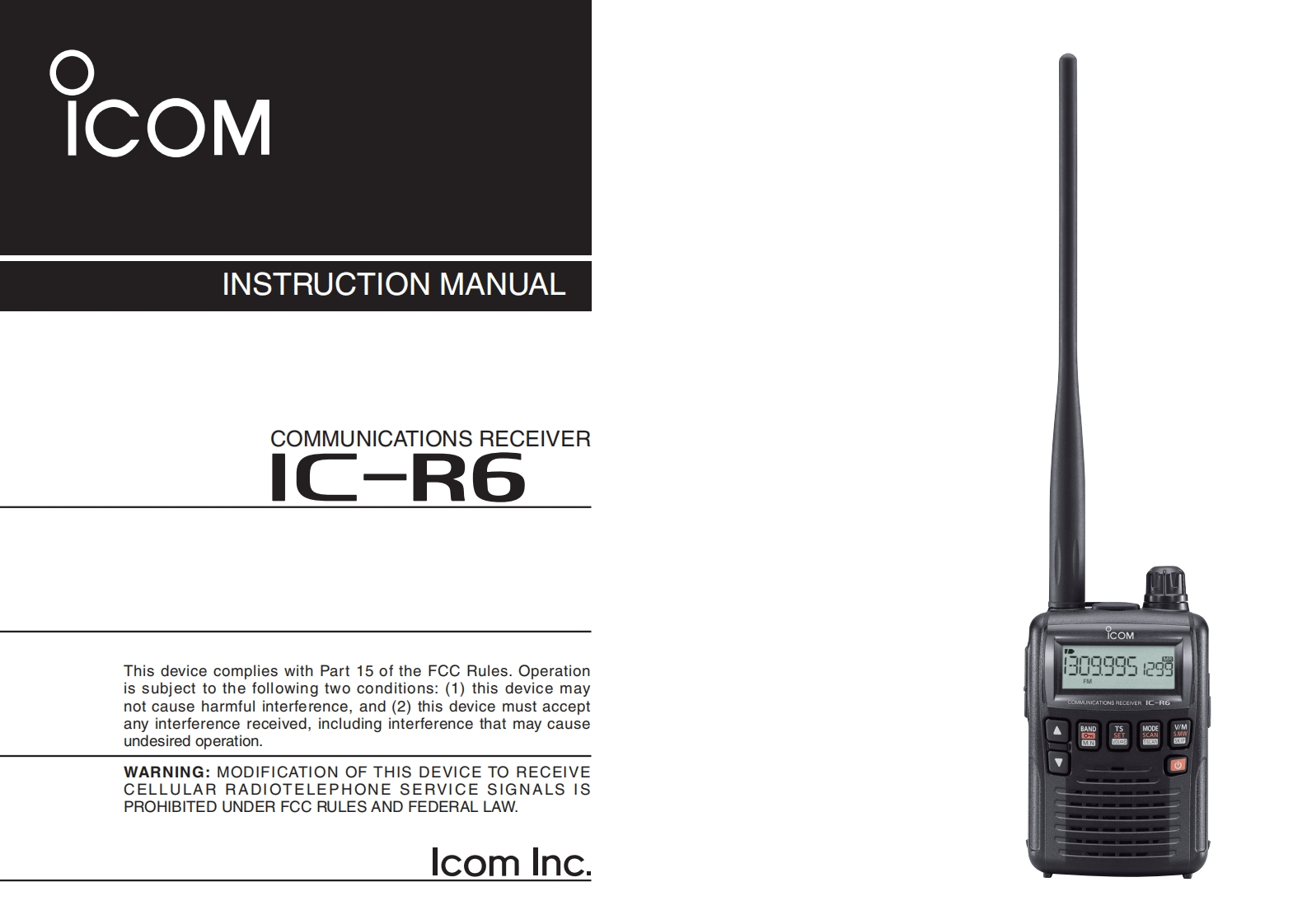 IC-R6_instruction_使用说明书手册