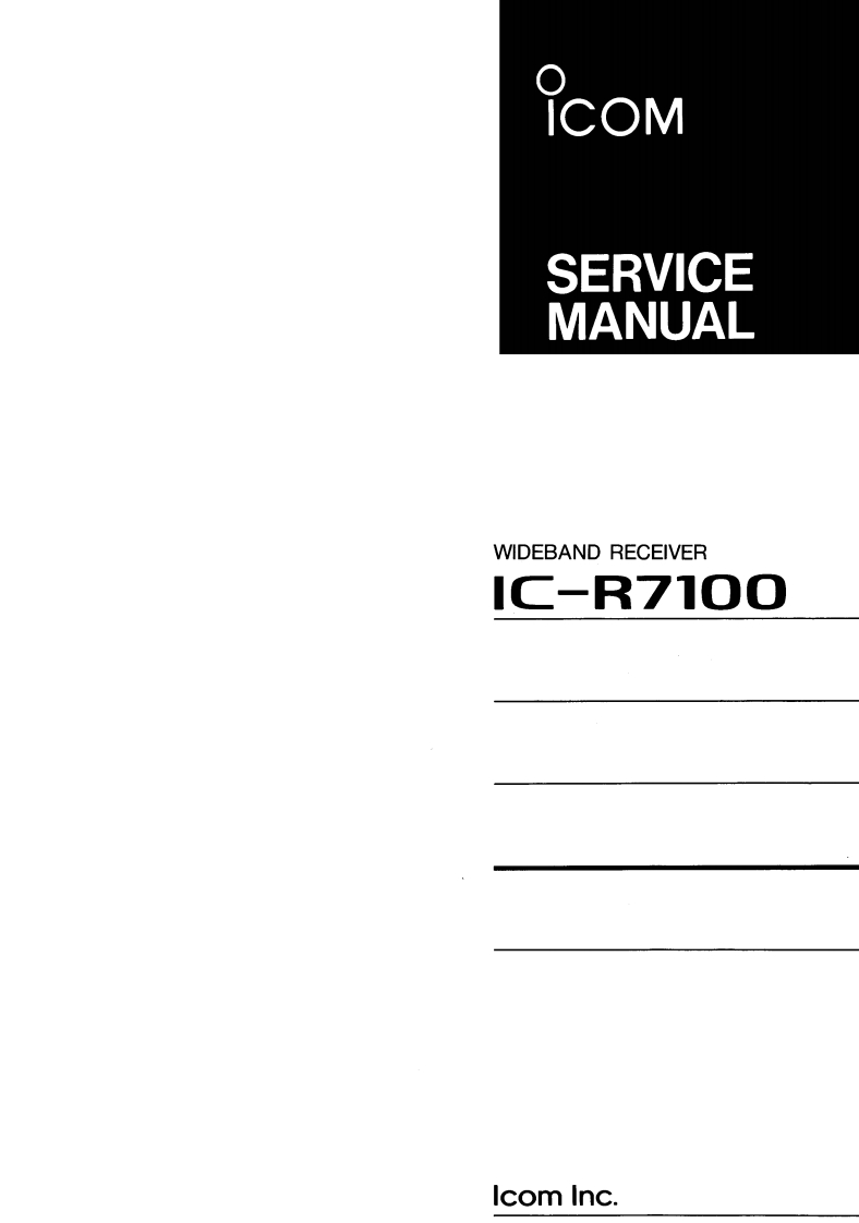 IC-R7100_Service_Manual维修手册含电器原理图