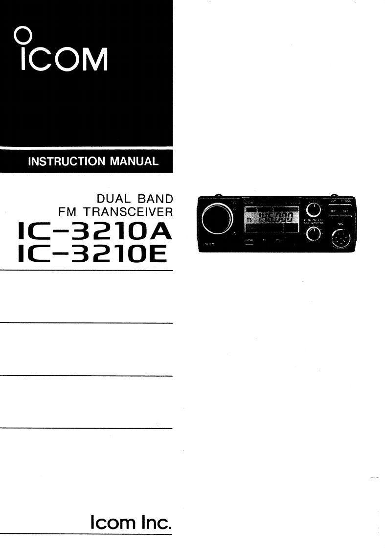 ICOM---IC-3210A-Instruction-Manual