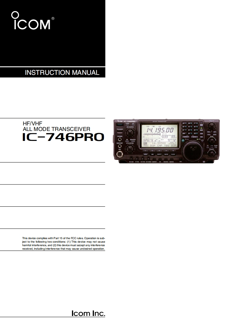 ICOM---IC-746PRO-Instruction-Manual