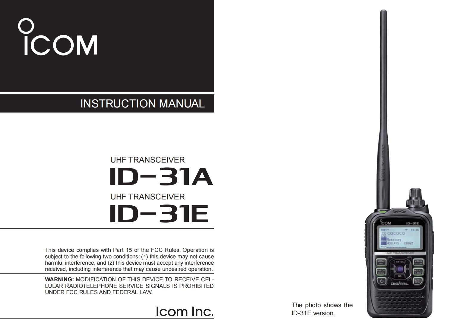 ICOM---ID-31A-Instruction-Manual