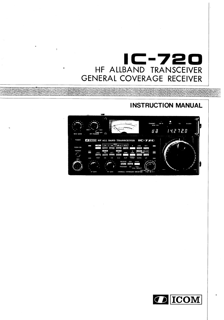 ICOM--IC-720-HF-操作说明书手册