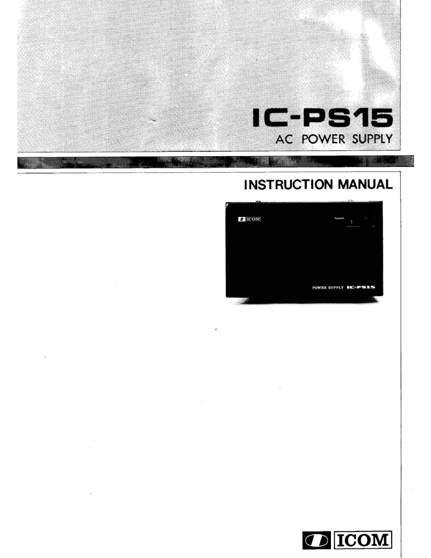 ICOM--IC-PS15M-操作说明书手册