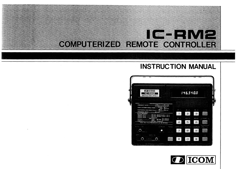 ICOM--IC-RM2-操作说明书手册-