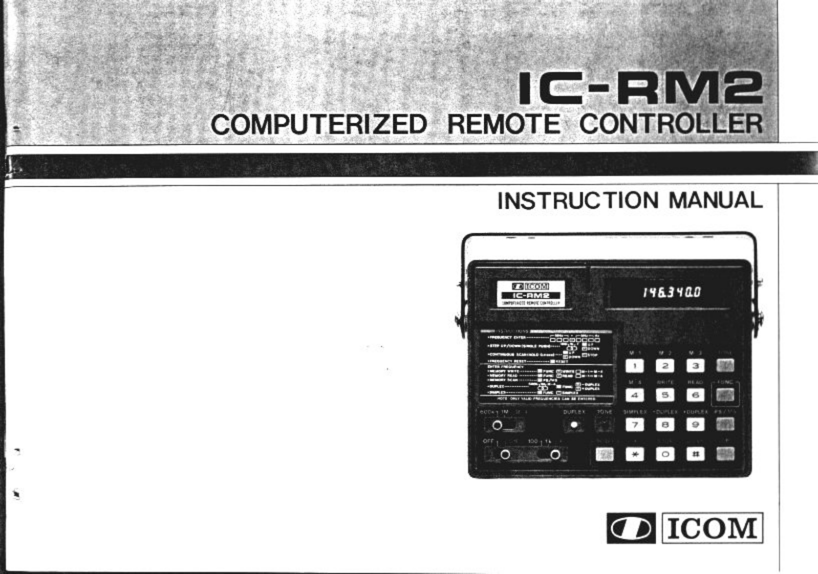 ICOM--IC-RM2-操作说明书手册