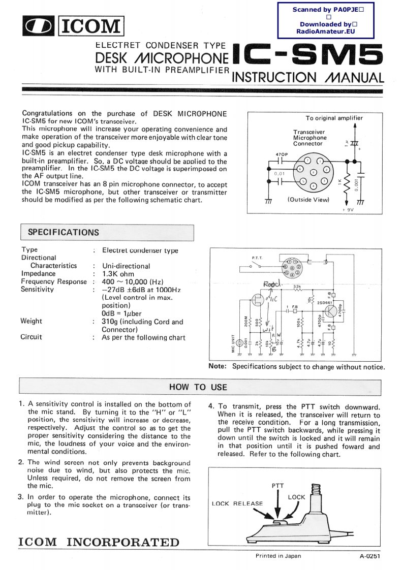 ICOM--IC-SM-5-操作说明书手册--找手册网