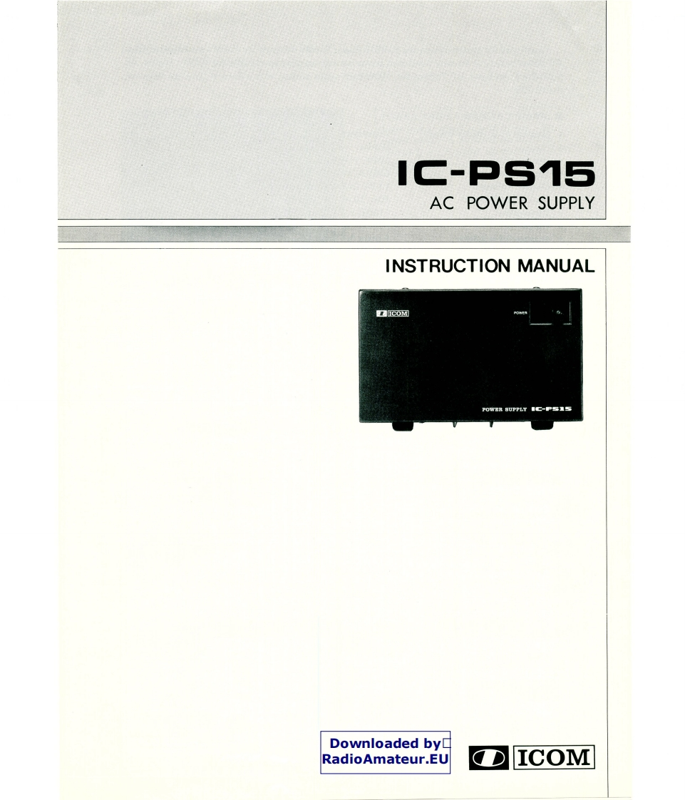 ICOM--PS-15-操作说明书手册