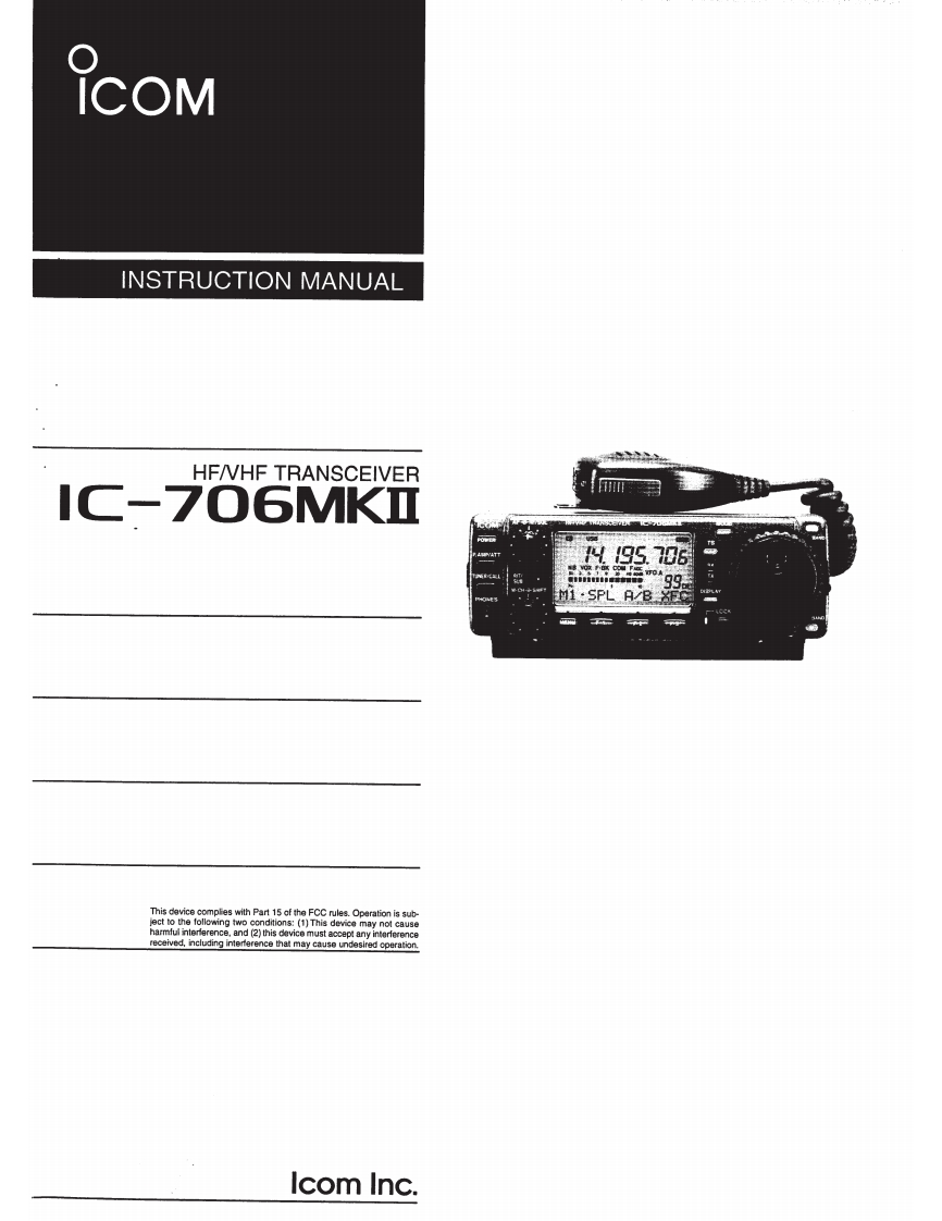 ICOM-706-manual操作说明书手册