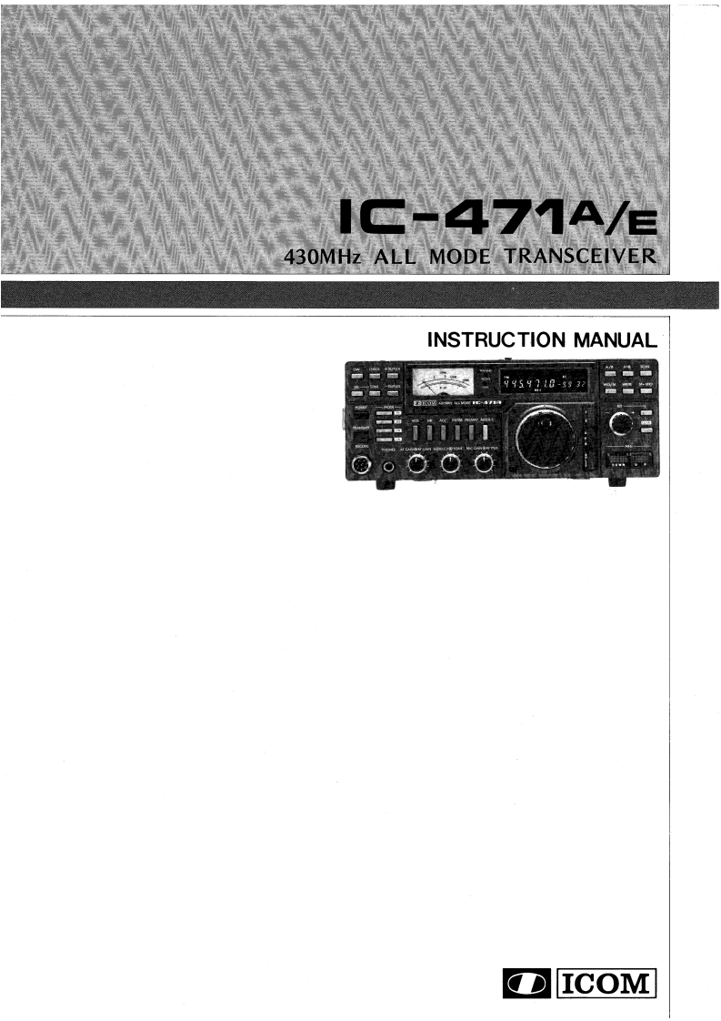 ICOM-IC-471A操作说明书手册