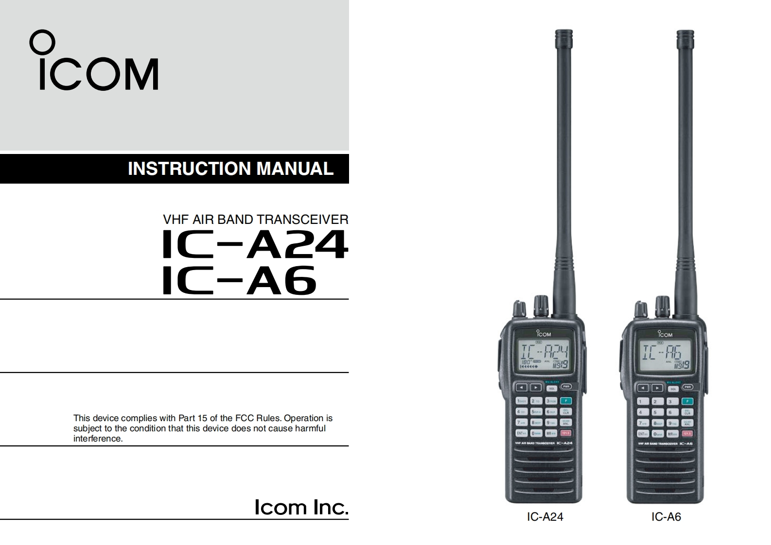 ICOM-IC-A24使用说明书手册-找手册网