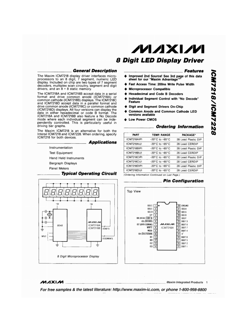 ICOM-ICM7218维修手册