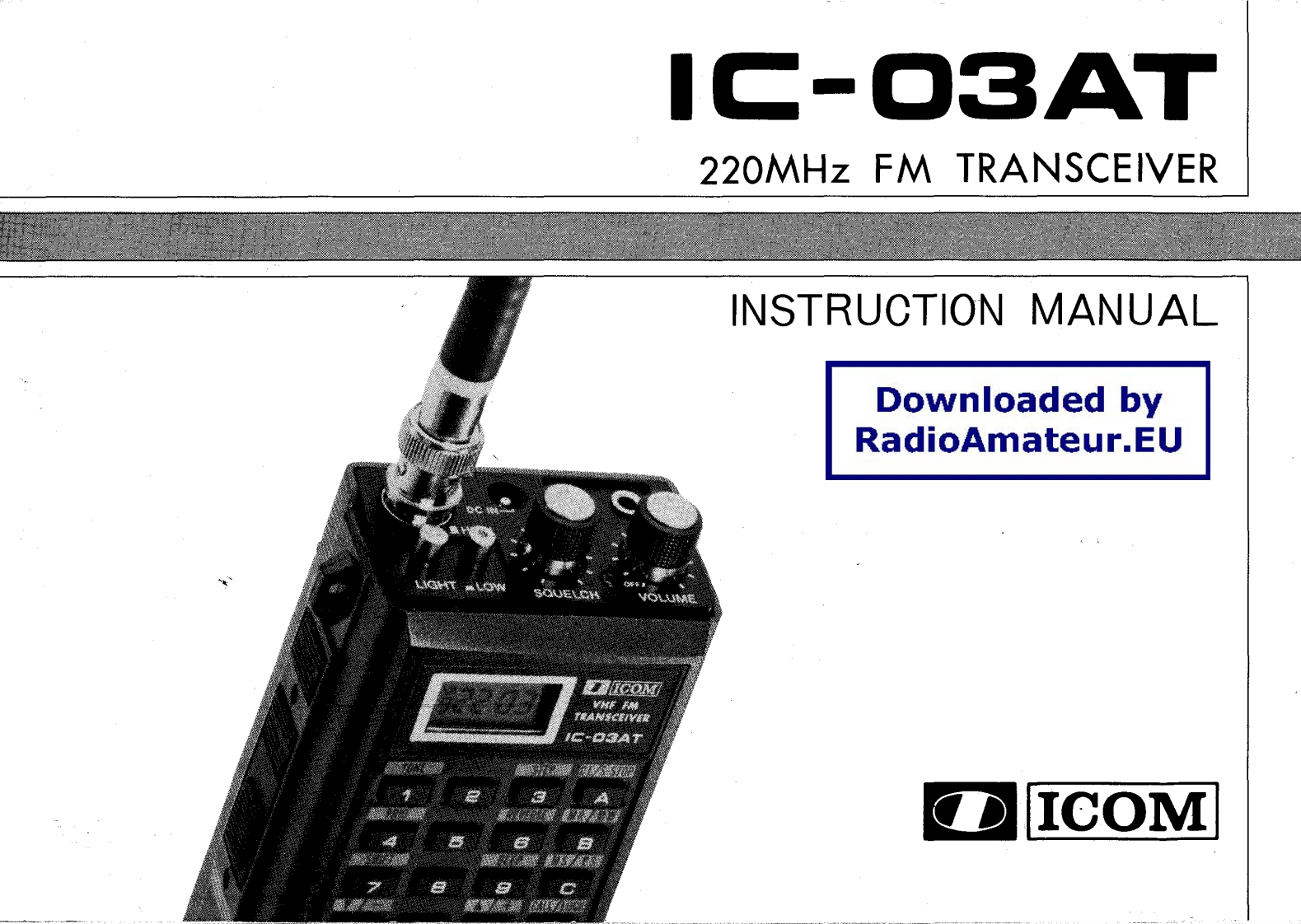 ICOM艾可慕IC-03AT_user操作说明书手册
