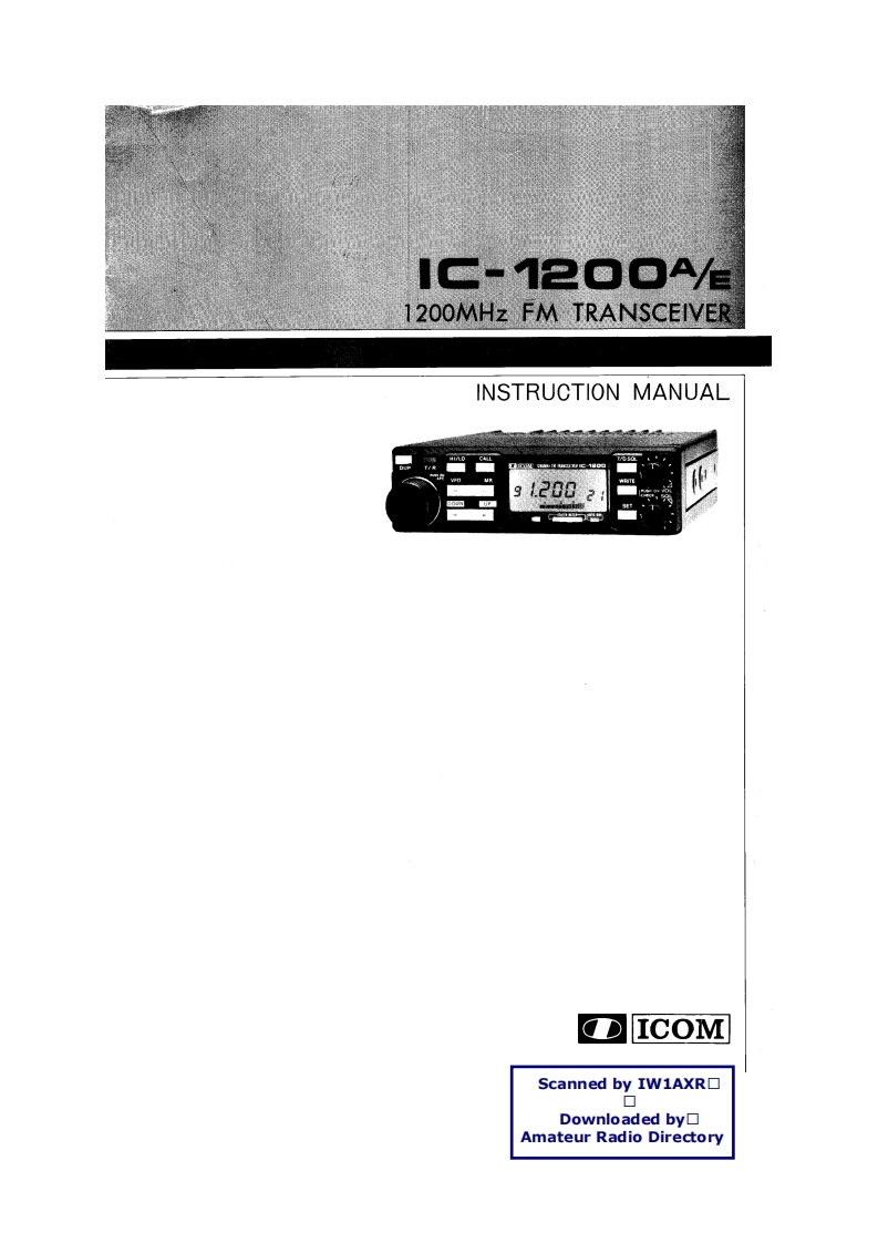 ICOM艾可慕IC-1200A_E_user操作说明书手册