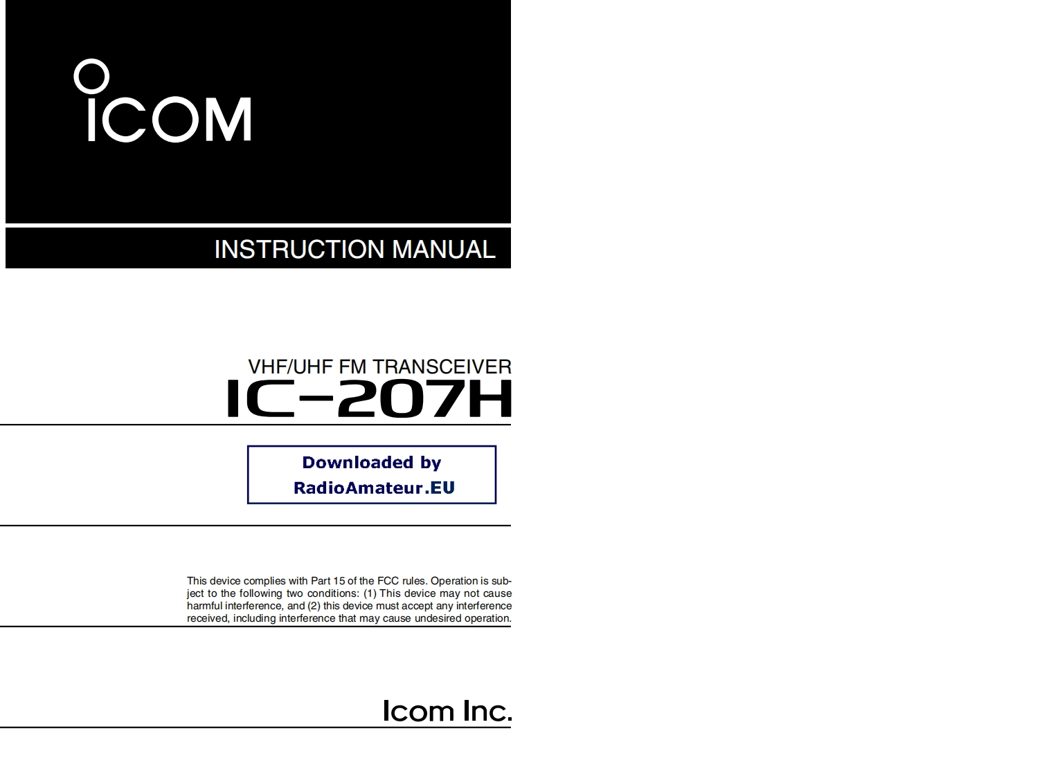 ICOM艾可慕IC-207H_user操作说明书手册-找手册网