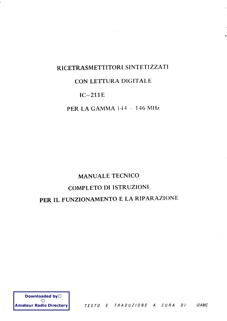 ICOM艾可慕IC-211E_serv维修手册含电器原理图_IT