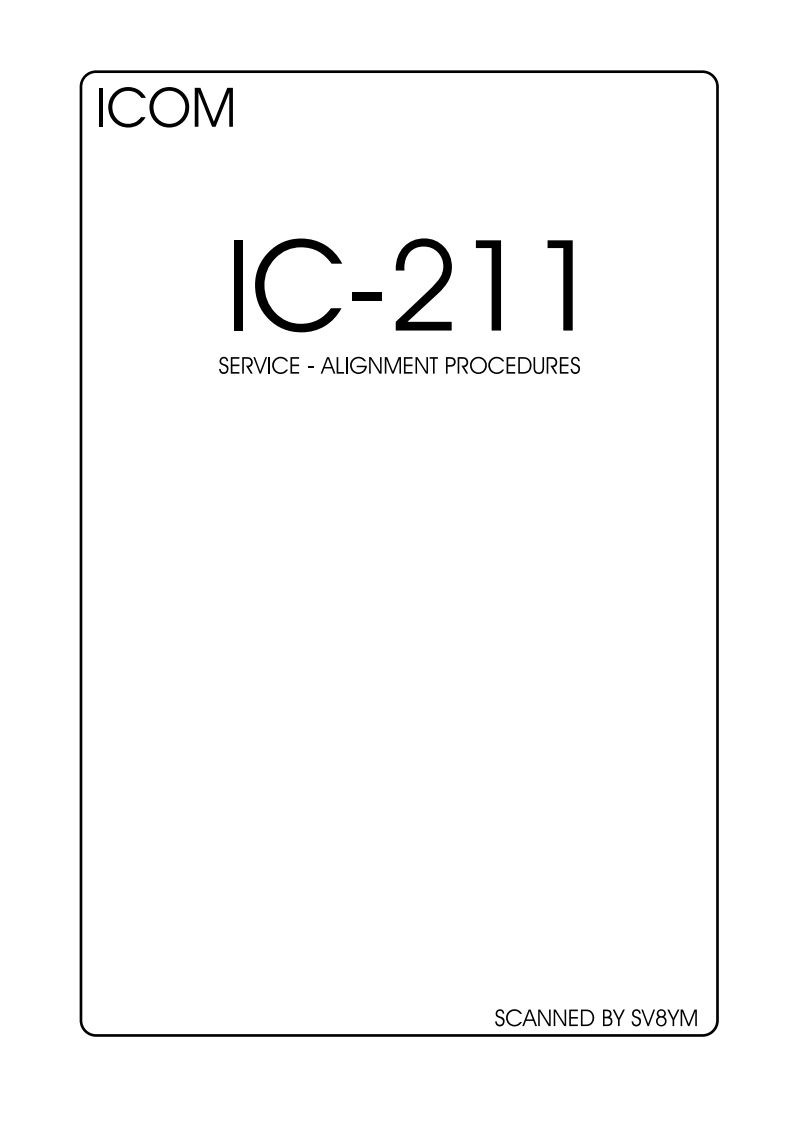 ICOM艾可慕IC-211_serv维修手册含电器原理图_SV8YM