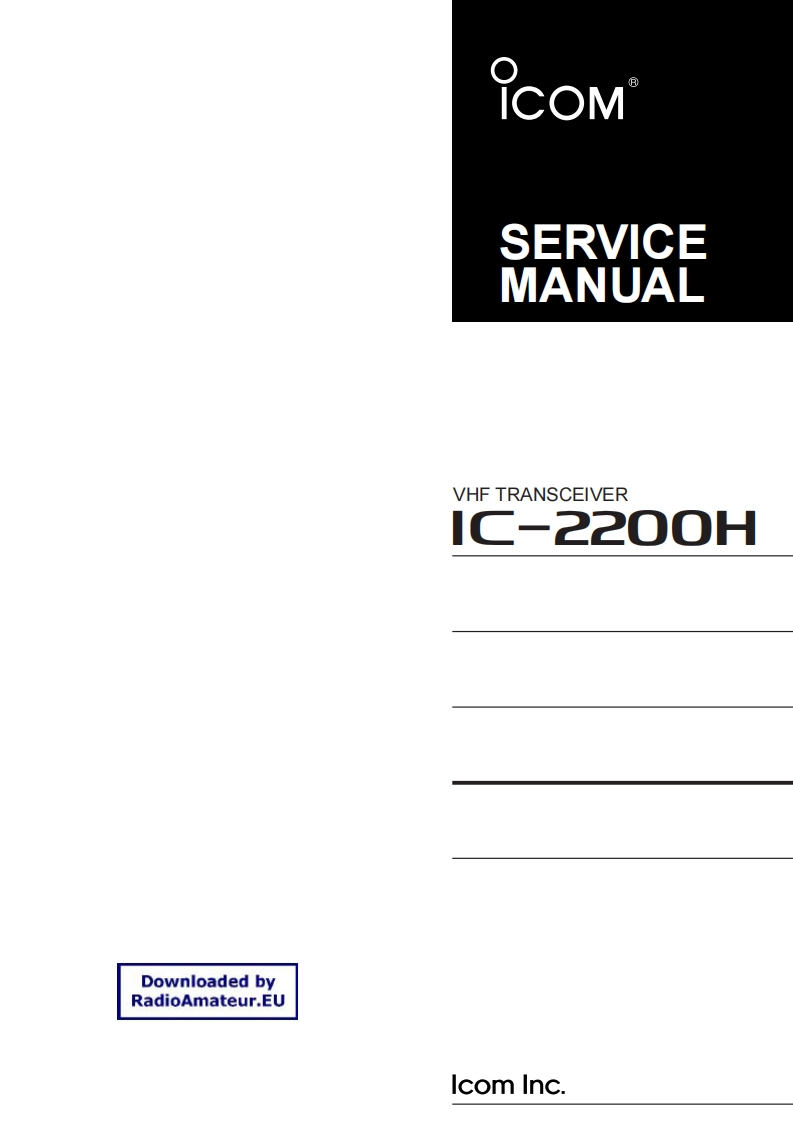 ICOM艾可慕IC-2200H_serv维修手册含电器原理图