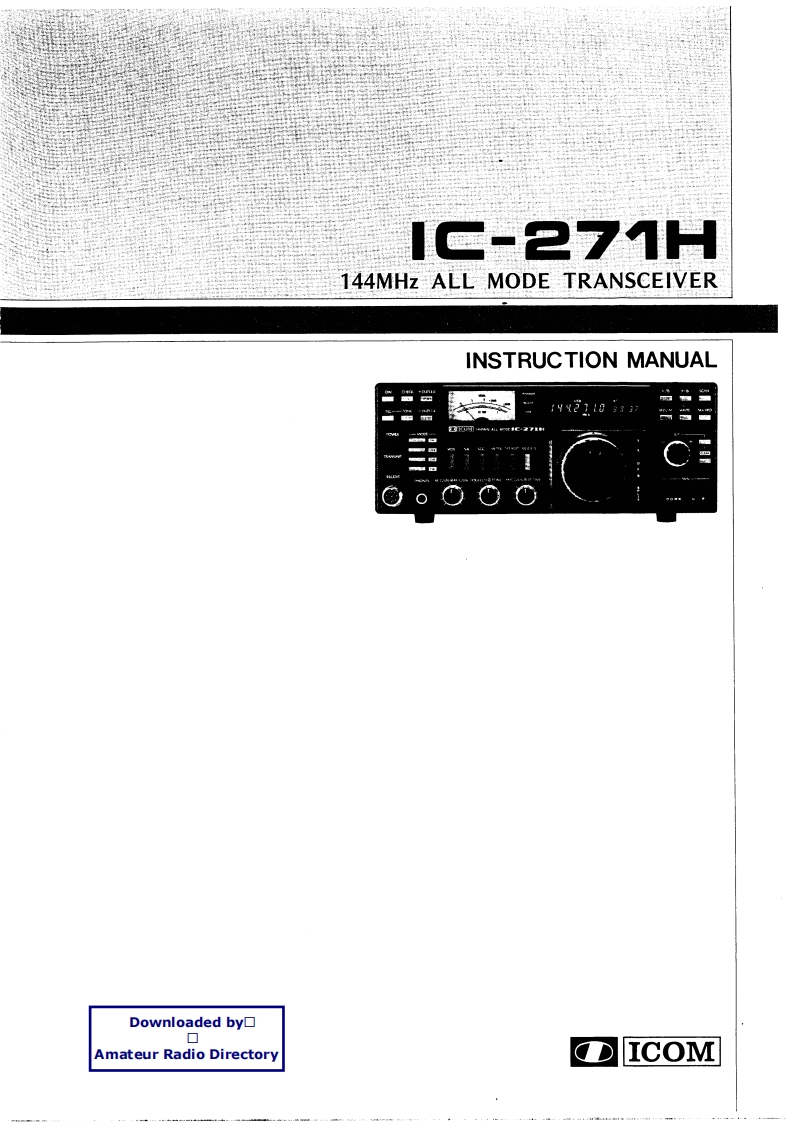 ICOM艾可慕IC-271H_user操作说明书手册