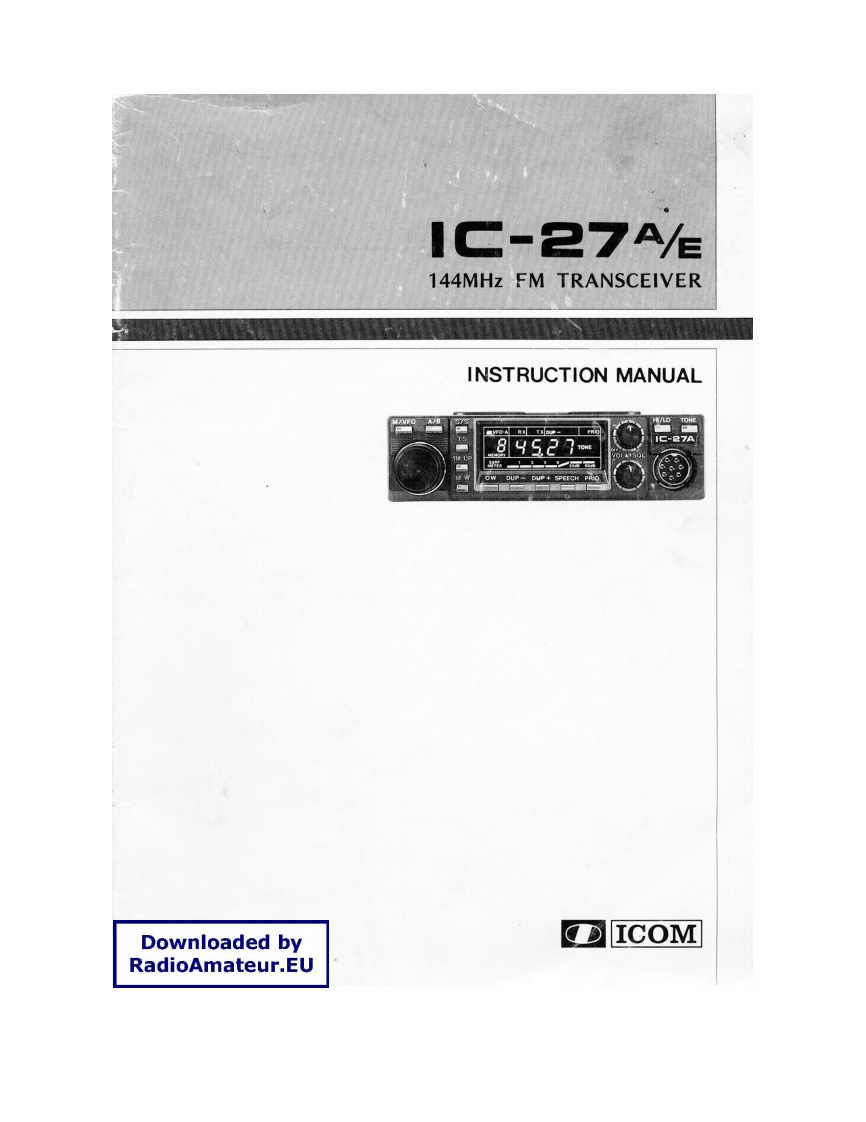 ICOM艾可慕IC-27A_E_user操作说明书手册_IK4HDQ