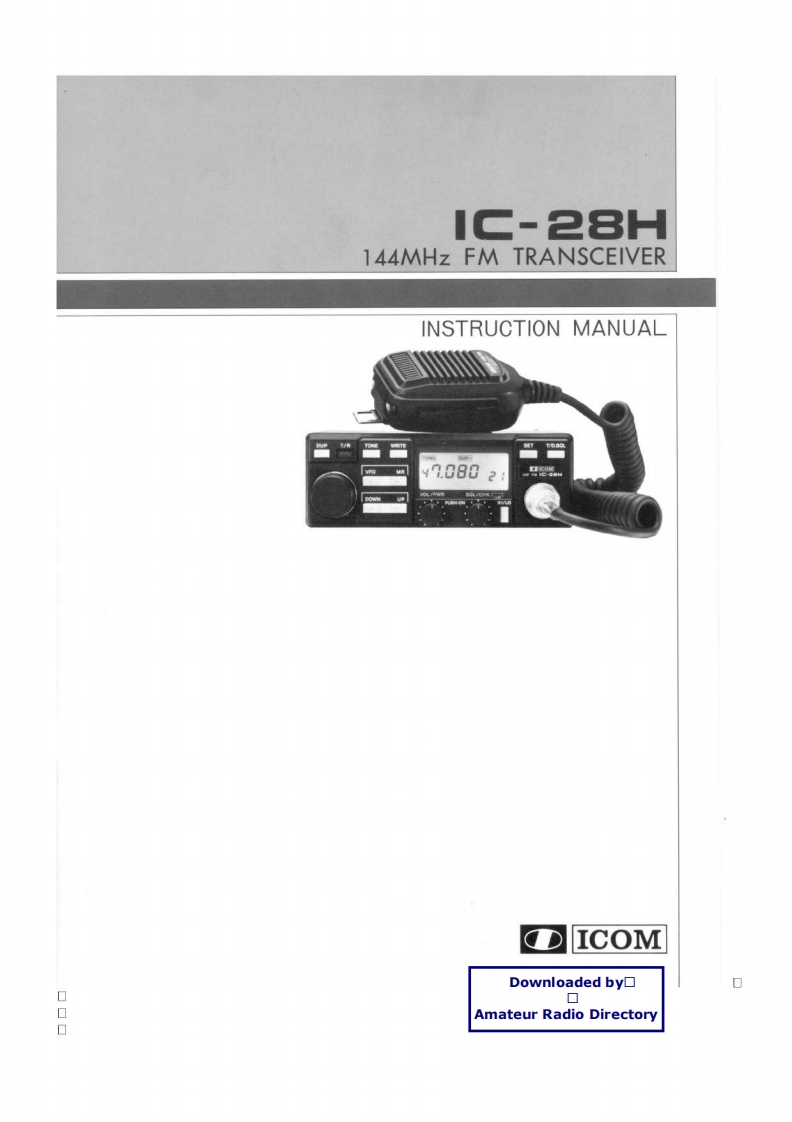 ICOM艾可慕IC-28H_user操作说明书手册