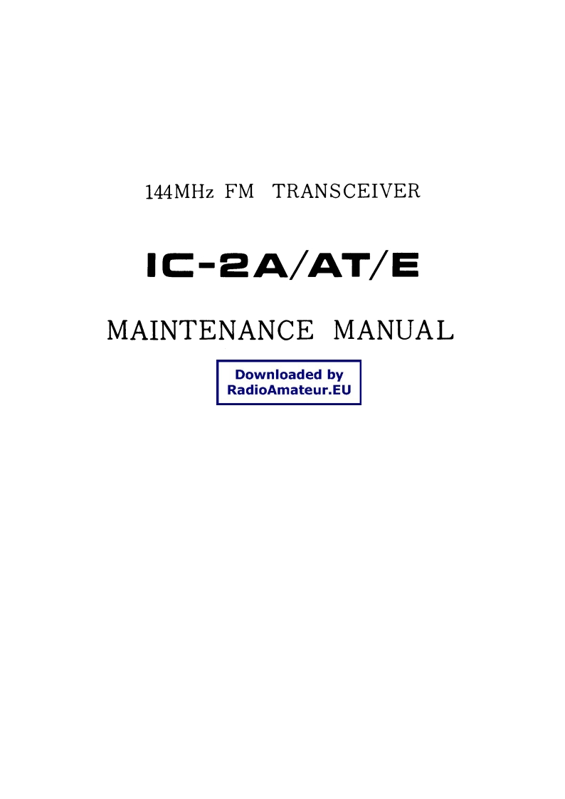 ICOM艾可慕IC-2A_AT_E_serv维修手册含电器原理图