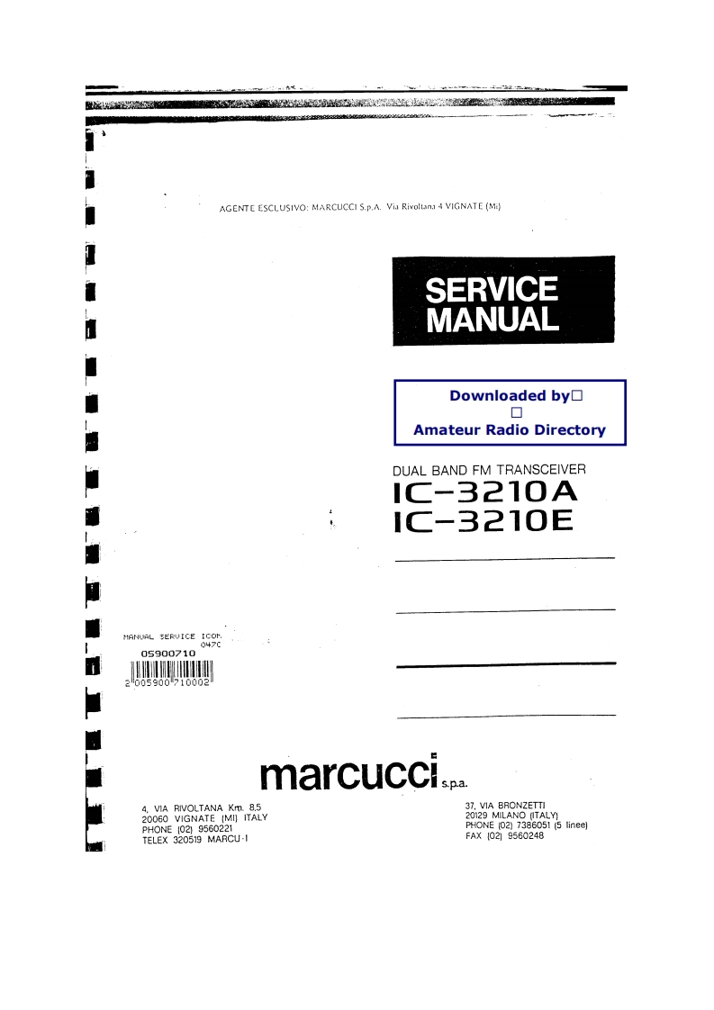 ICOM艾可慕IC-3210A_E_serv维修手册含电器原理图