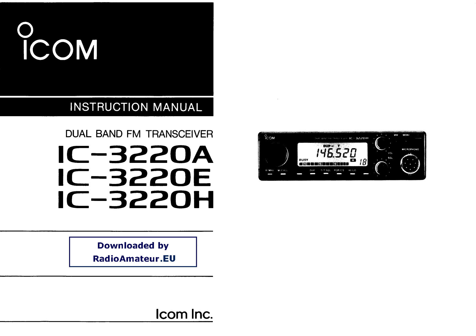 ICOM艾可慕IC-3220A_E_H_user操作说明书手册