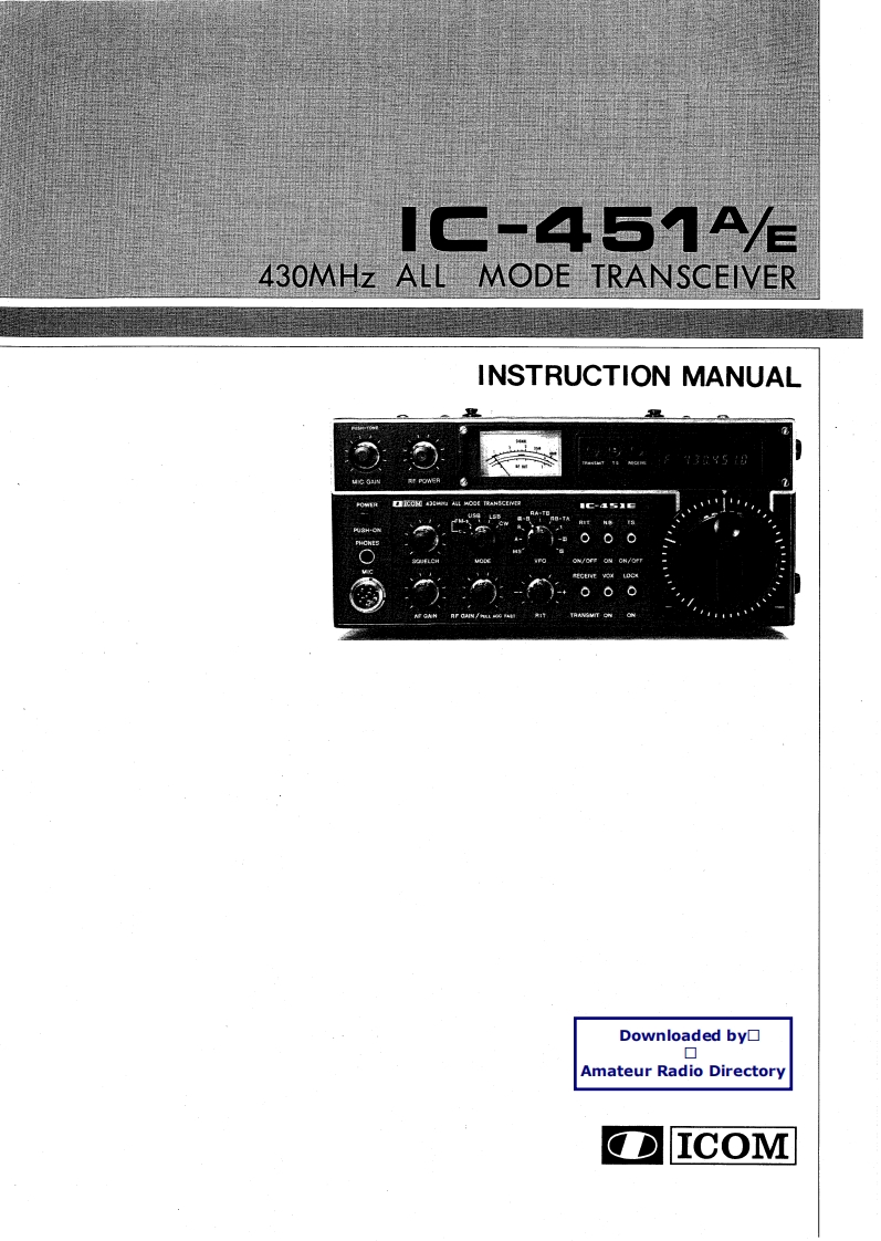 ICOM艾可慕IC-451A_E_user操作说明书手册