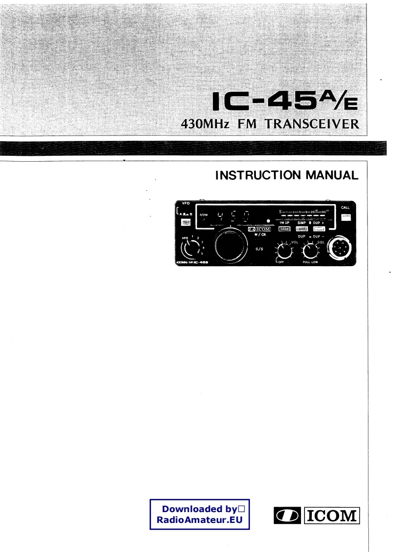 ICOM艾可慕IC-45A_E_user操作说明书手册