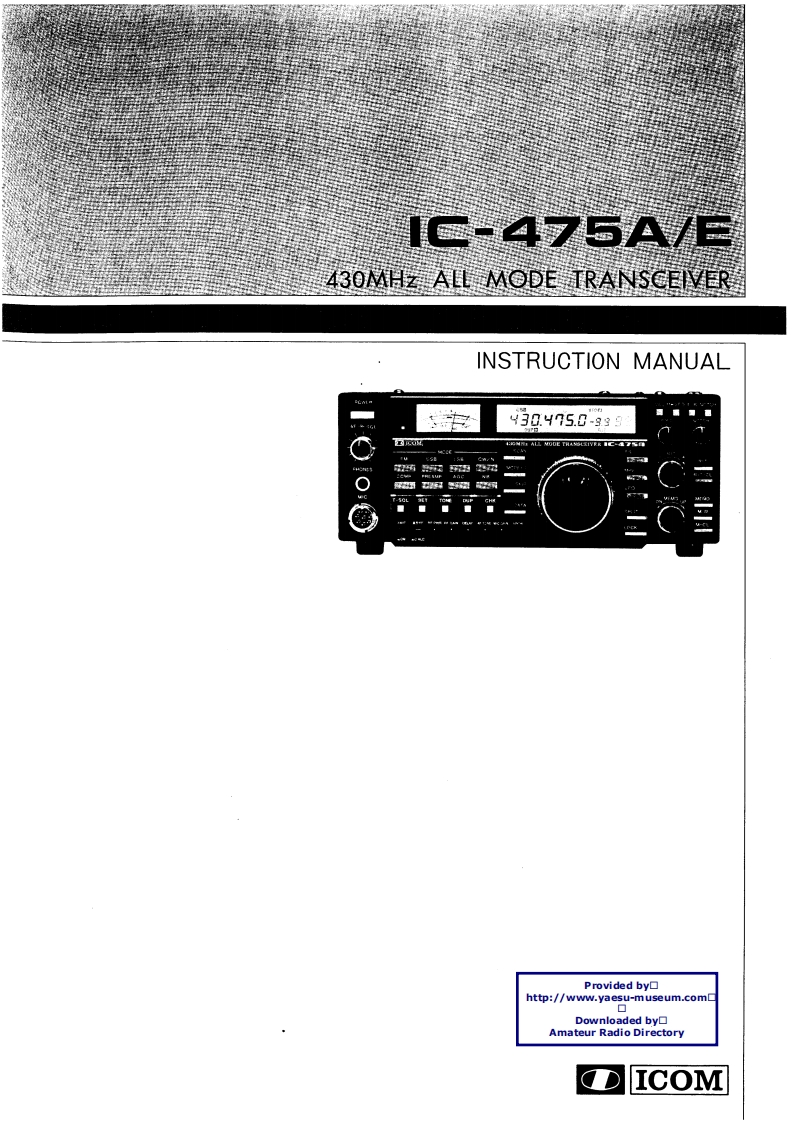 ICOM艾可慕IC-475A_E_user操作说明书手册