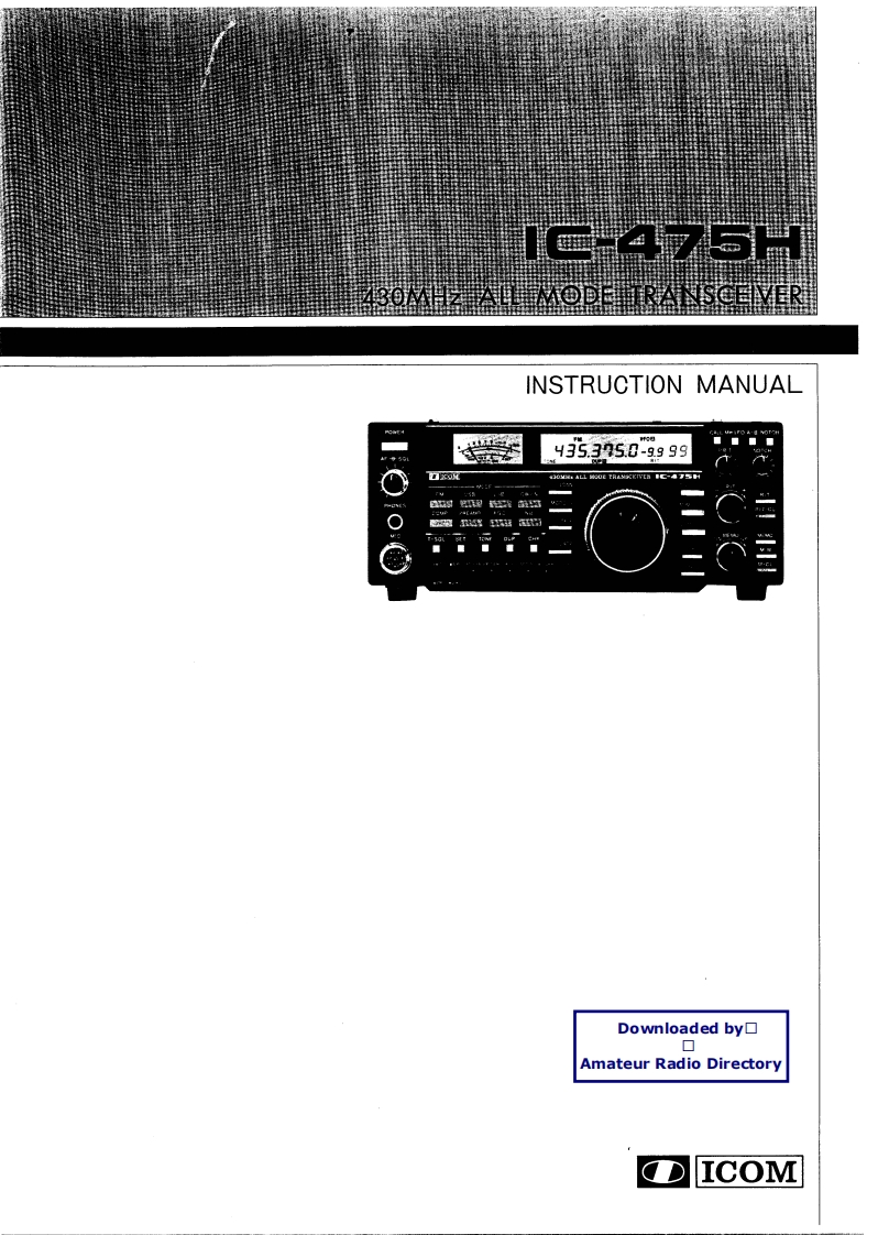 ICOM艾可慕IC-475H_user操作说明书手册