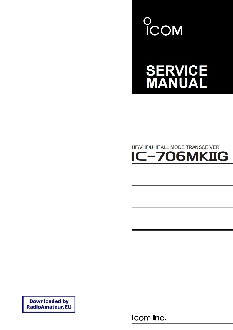 ICOM艾可慕IC-706MK2G_serv维修手册含电器原理图_1999